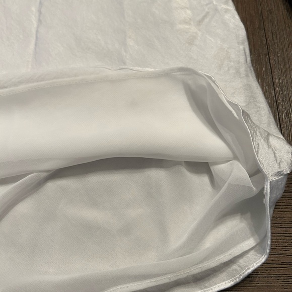 Zara Ruffles Satin Effect Midi White Dress  Size M - Picture 5 of 8